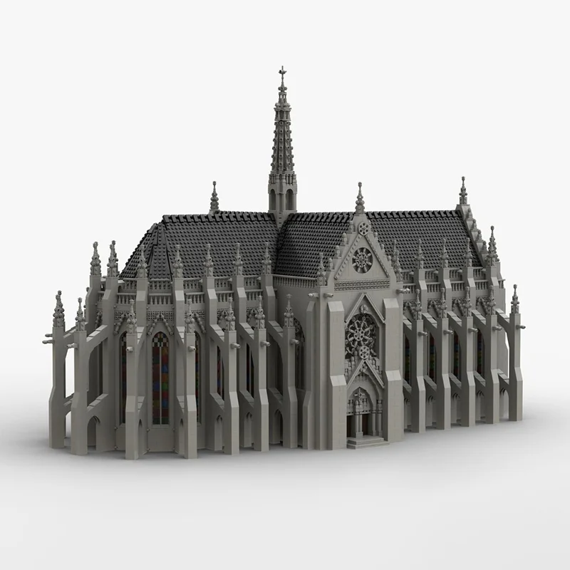 17992pcs MOC Castle Cathedral Saint Remigius Model Building Blocks Brick Creative Craft Assemble Education Idea Birthday Display