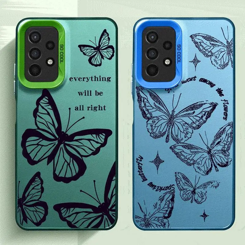 Butterfly Cool Case For Samsung Galaxy A51 A14 5G A52 A34 A53 A12 A12 A32 A23 A51 A15 Matte Hard Phone Coque
