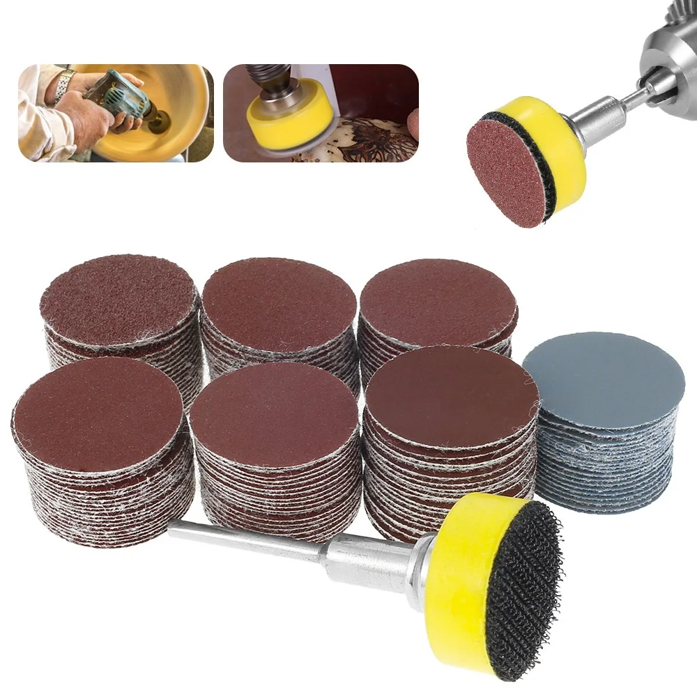 

100Pcs DIY Flocking Sanding Discs Pad Kit 1 Inch Grit Abrasive Polish Wheel Wood Sanding Paper Set For Dremel Rotary Tool