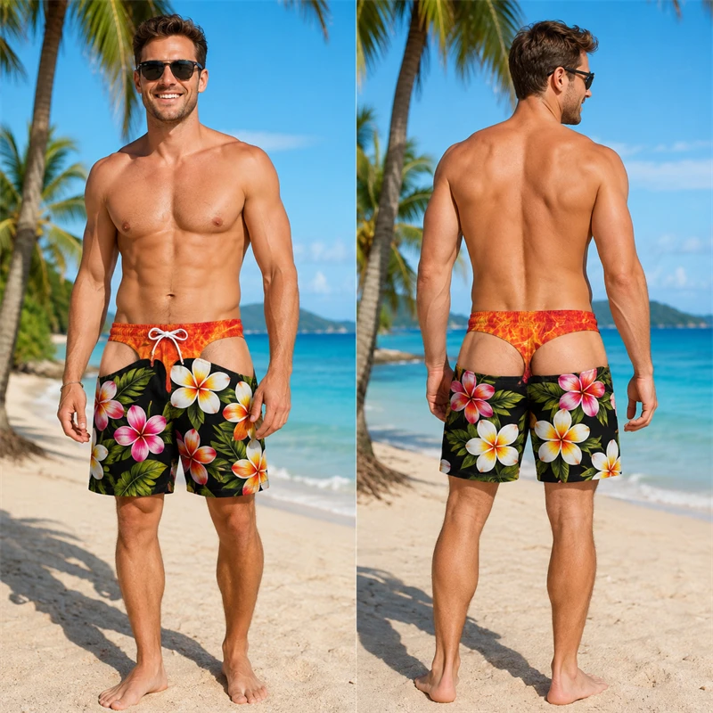 Herren-Unterwäsche-Imitat Strandshorts 3D-Druck Strandshorts Tropischer Unterwasser-Druck Lustige Sommer-Urlaubs-Badehose Boardshorts – Detail 8