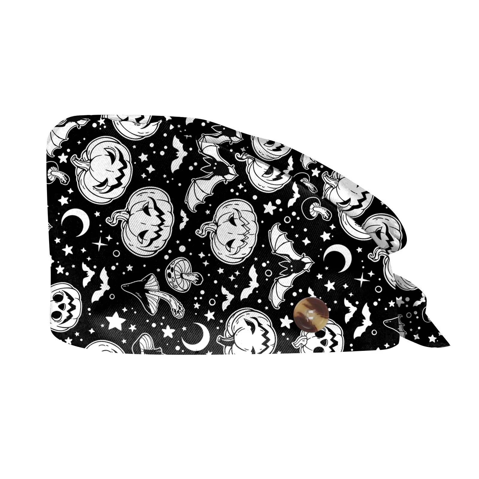 Gorro de trabajo con estampado de Halloween a la moda, gorro de lavado informal, gorro para bolsa, gorro exfoliante para cirugía, gorro antipolvo, tienda de mascotas de dibujos animados, clínica Dental