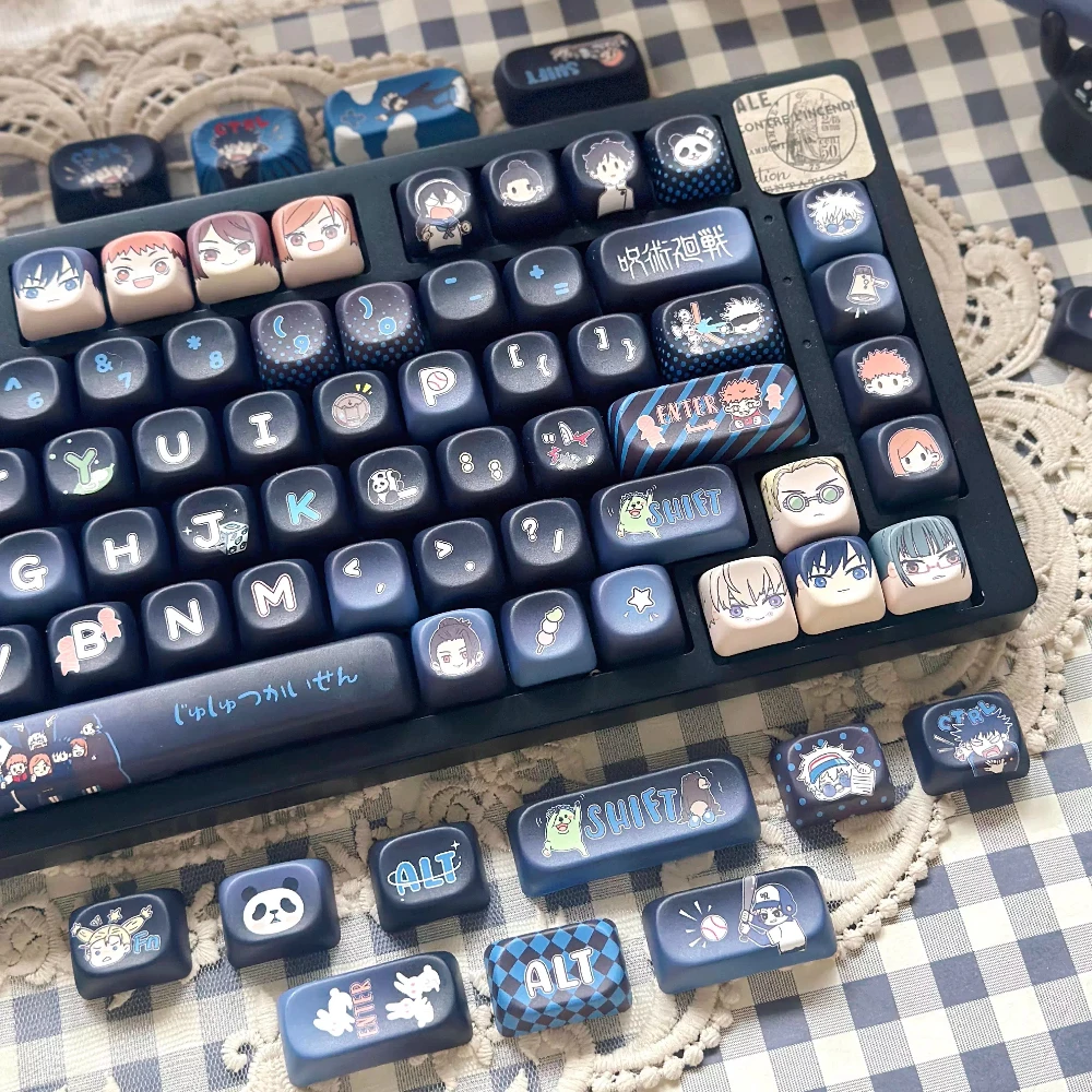 MAIMOOO Jujutsu Kaisen Keycap Korean Russian MOA/Cherry Profile PBT Custom Cartoon Cute Anime Keycaps for Mechanical Keyboard