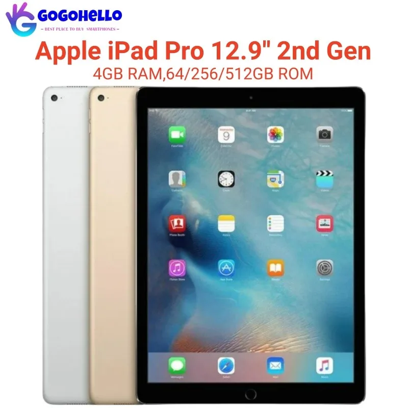 

Оригинальный Apple iPad Pro 12,9 дюйма 2017, Wi-Fi + сотовый разблокированный iPad 2-го поколения, ПЗУ, 64 ГБ ОЗУ, 4 ГБ 10,891 мАч, 12 МП, IPS ЖК-дисплей iOS 10,3,2