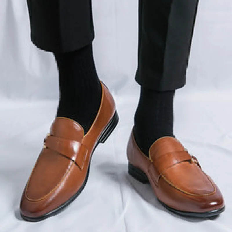 Mocasines elegantes con ganancia de altura para hombre, zapatos de vestir italianos para fiesta, zapatos de cuero para trabajo