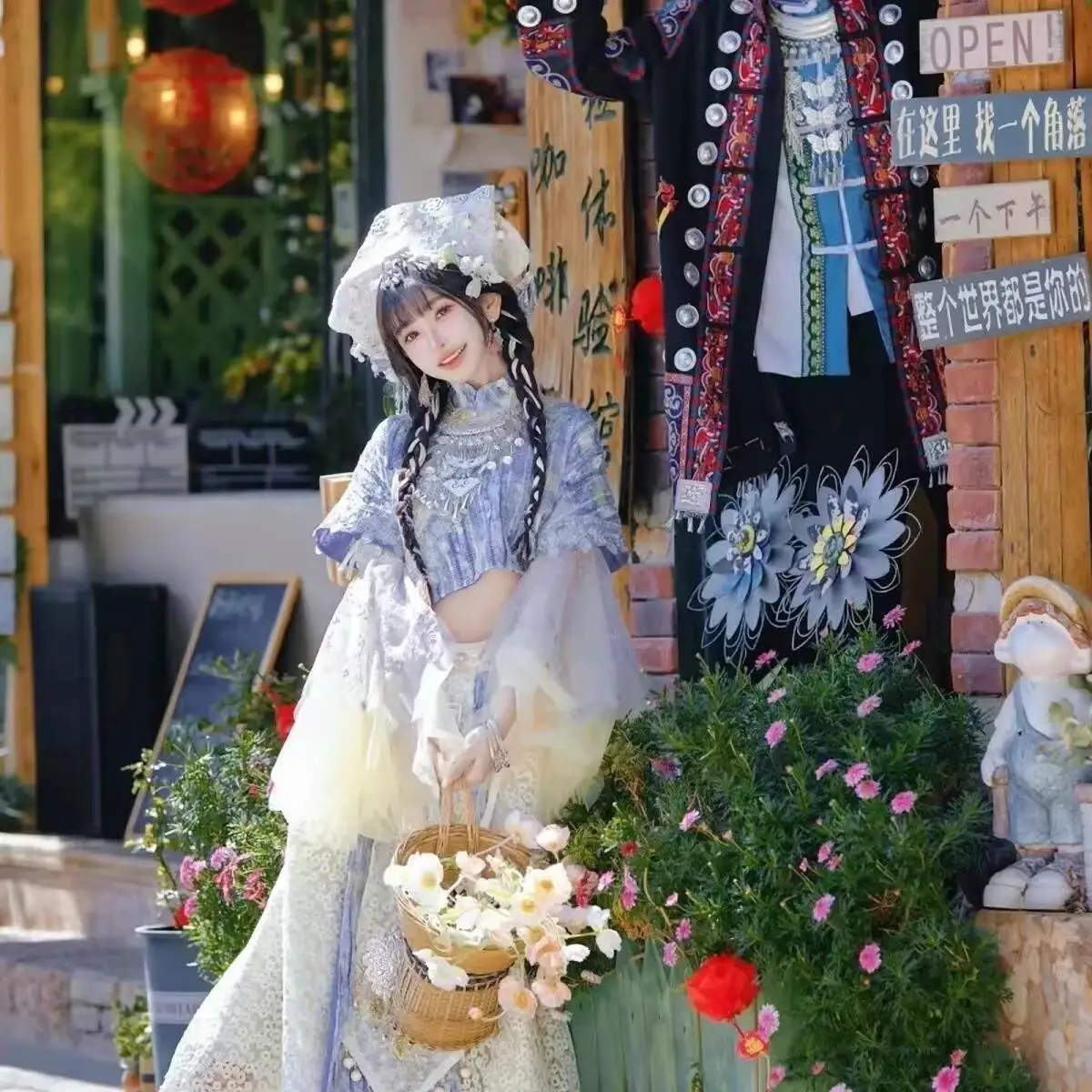 

New Zhuang Ethnic Group Clothing Women Improve Ethnic Style Girl Clothing Fiesta Carnival Halloween Cos Cosplay Hanfu Women