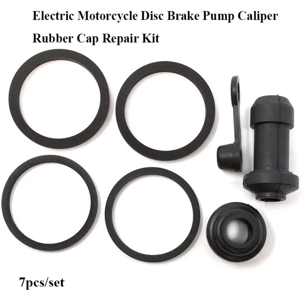 7pcs/set New Black Disc Brake Pump General Black Caliper Rubber Cap Electric Bike Accessories