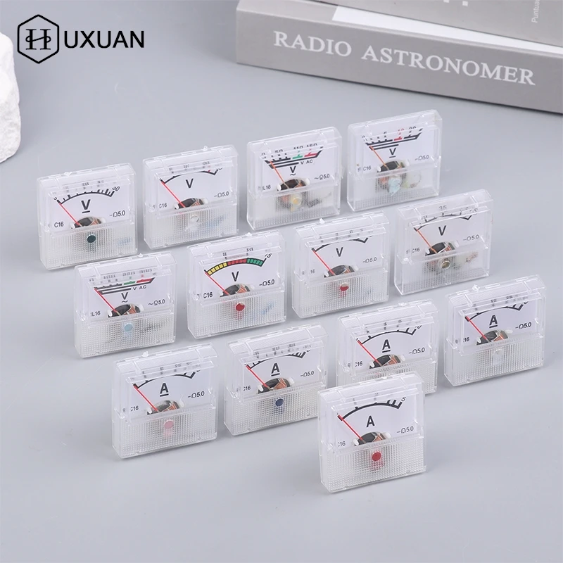 AC 150-300V DC 10-250V DC 5-75A Ammeter Mini Voltage Current Meter Tester Analog Pointer Volt Ammeter Panel Meter