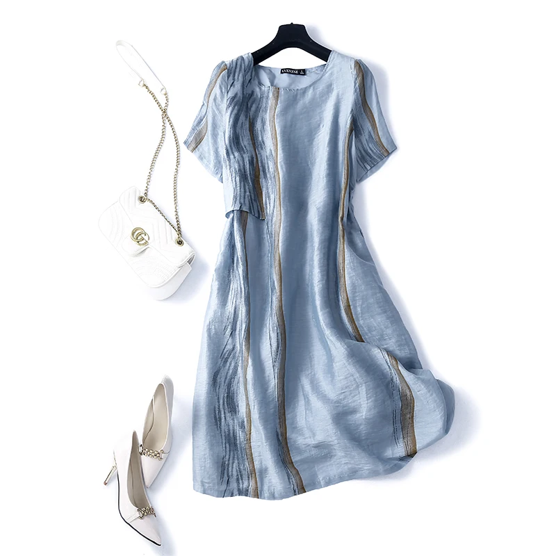 

Льняной ort Sve Dr, женская утягивающая веревка с принтом миди Dr, летняя юбка трапециевидной формы для поездок на работу