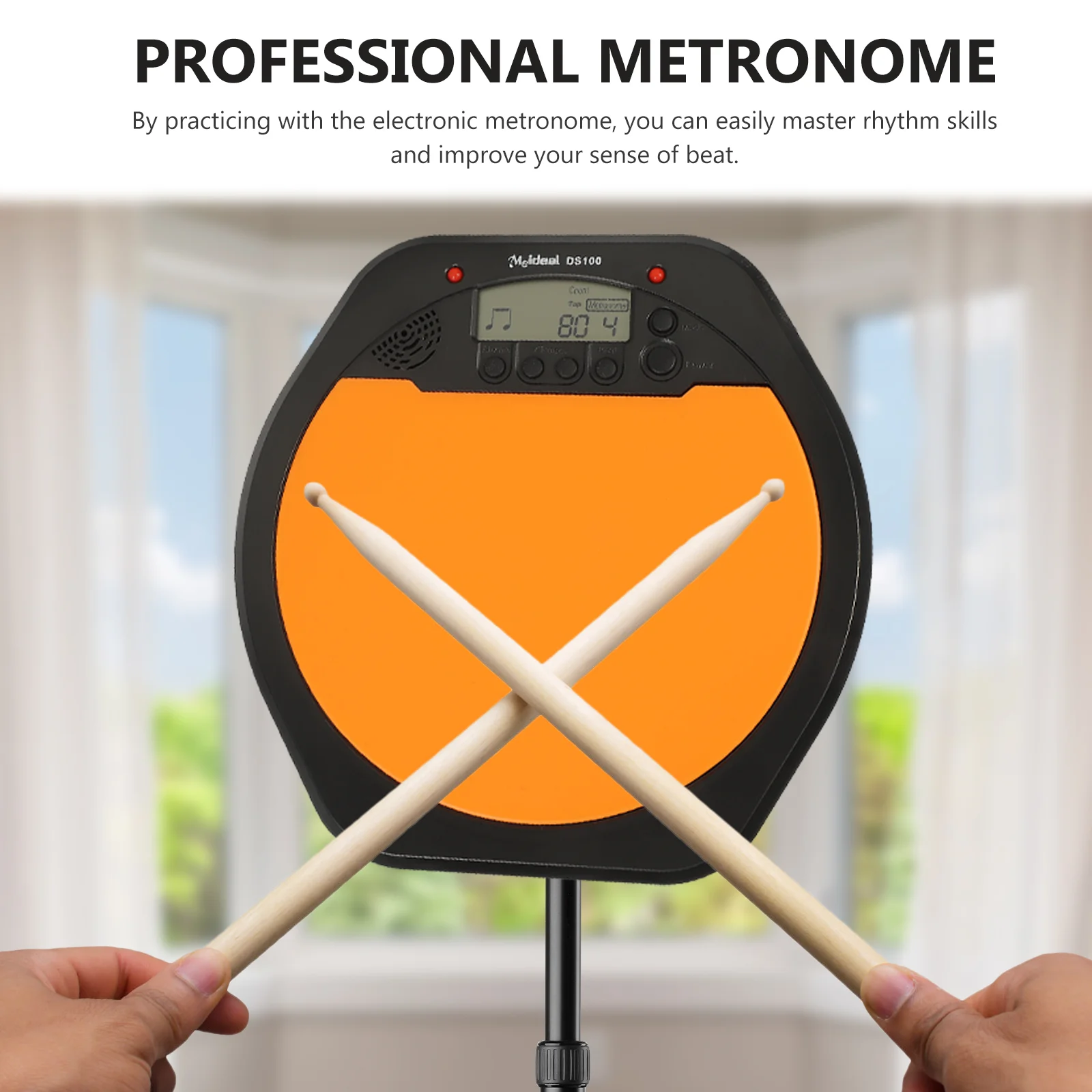 Metronome Training Digital Drummer Simulation Pad Electronic Practice for Beginner LCD Display