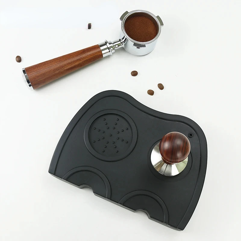 

Espresso Coffee Tamper Mat Station Non-Slip Silicone Corner Pad For 51mm 54mm 58mm Portafilter Home Barista Tools Accessories