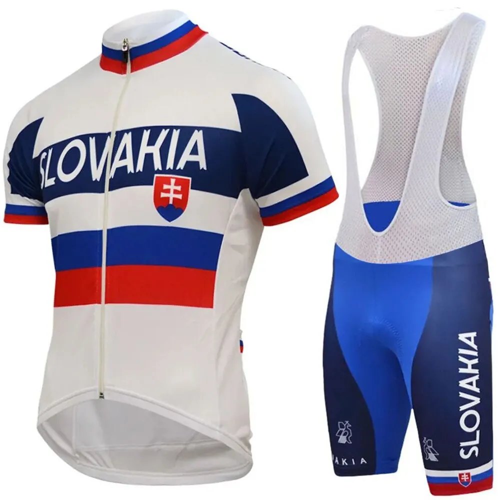 Slovakia Cycling Jersey Set Slovakian National Team  Clothing Men Road Bike Shirt Suit Bicycle Shorts MTB Sport  Wear