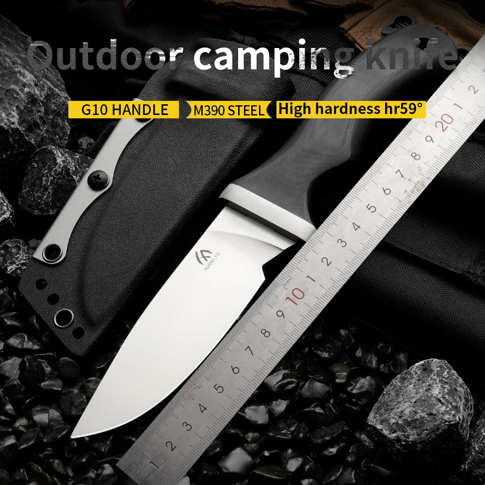 

HUANGFU high-quality M390 powder steel fixed blade, straight outdoor knife, wilderness survival knife, men's small knife