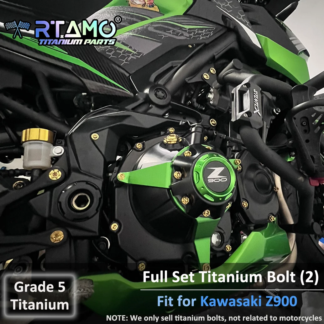

RTAMO Gr5 Titanium Bolts Engine Mounted Front Abs Sensor Rear Footrest Brake Disc Line Oil Pipe Cover Screws for Kawasaki Z900