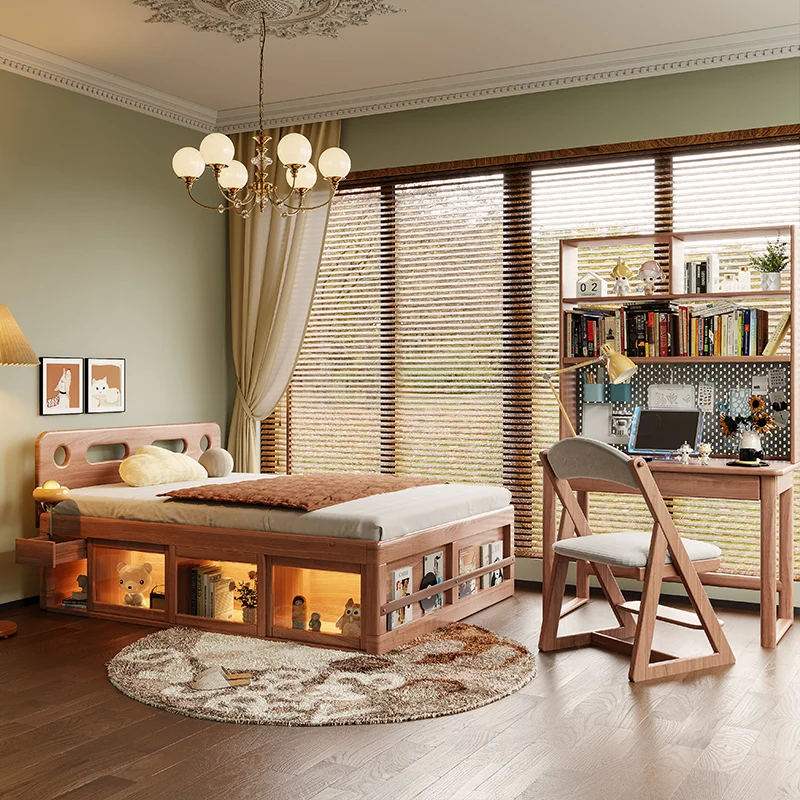 Decorazione per ragazze Letti per bambini Luxuce Letti per bambini in stile moderno nordico semplice Design singolo Mobili in legno personalizzato Lettino Per Bambini