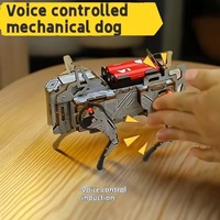 Voice Control Mechanical Dog STEM Kit DIY Wooden Science Toy Educational Building Project for Kids Classroom Learning Tool