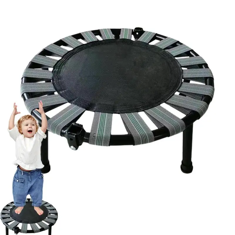 Fitness Trampoline With 165 Lbs Max Load Foldable Mini Trampoline Stable And Quiet Exercise Jumping Bed For Kids Adults