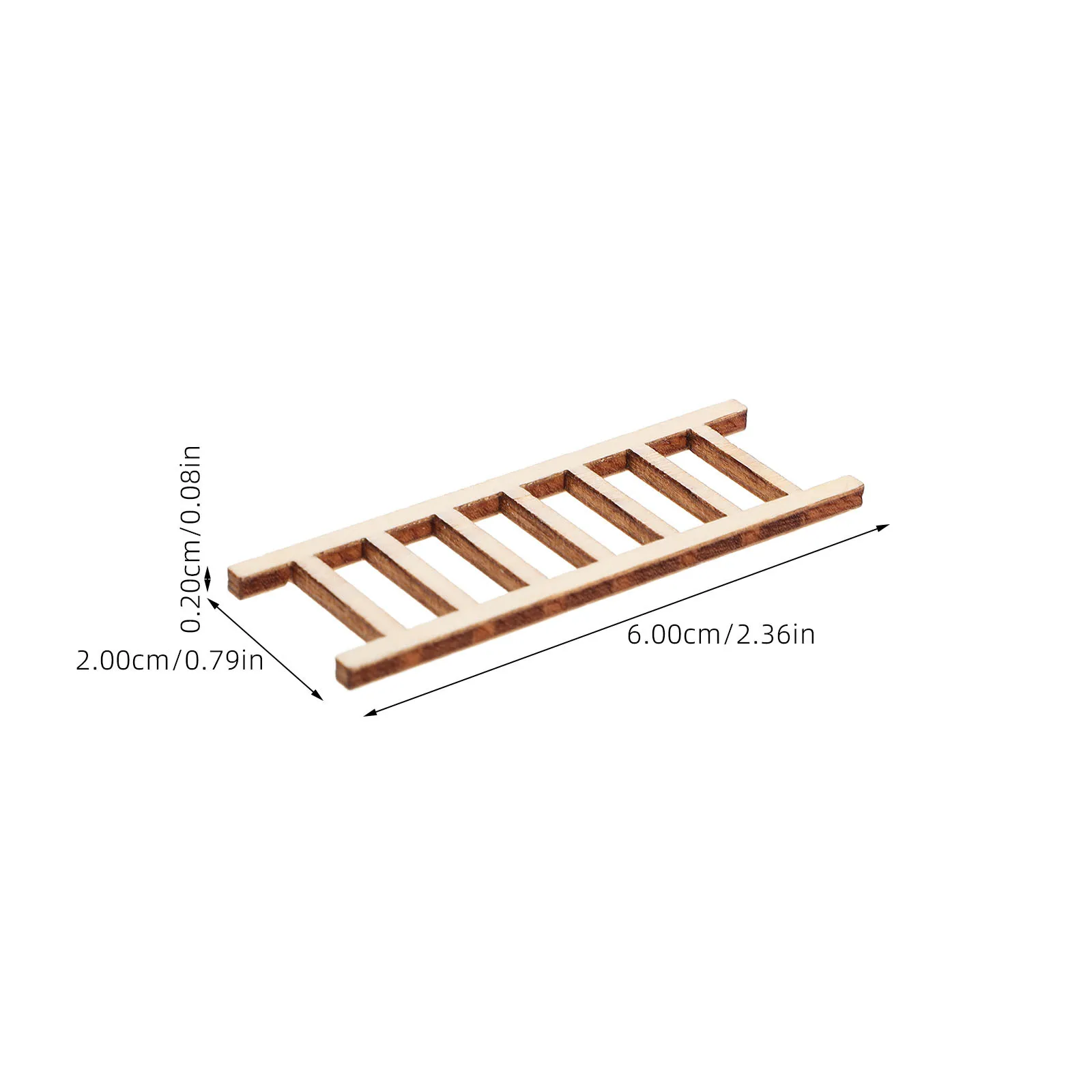20pcs Mini Wooden Ladder Dollhouse Accessories Realistic Small Ladder For Fairy Garden Sand Landscape Diy Decoration Tiny House