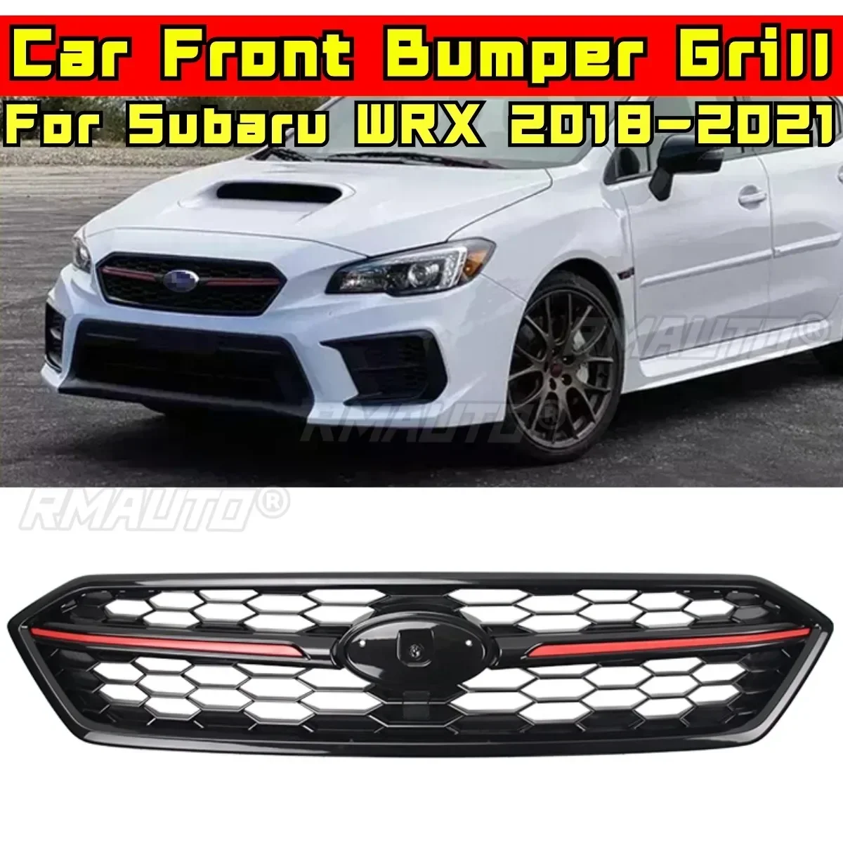 For Subaru WRX 2018-2021 Body Kit Front Bumper Grill Racing Grills Front Grill Car Grills For Subaru WRX 2018-2021 Car Accessori