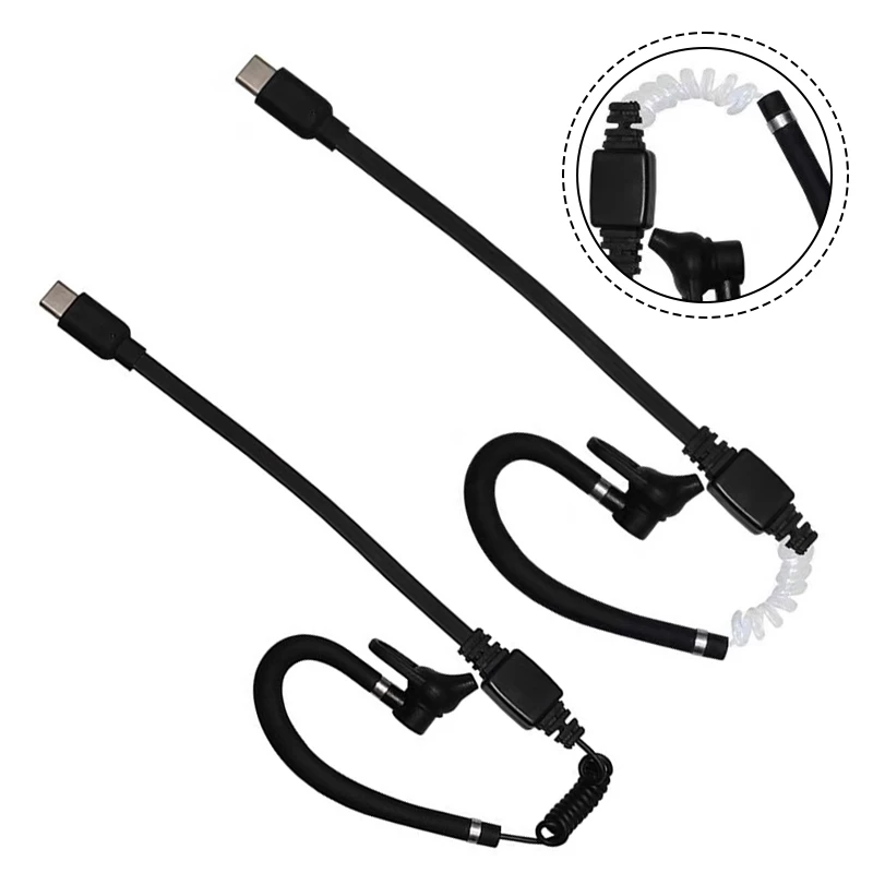 Clear Sound Mini Walkie-Talkie Earphone Cable With Type-C - For Durable Mini Earphone Walkie-Talkie Parts & Accessories