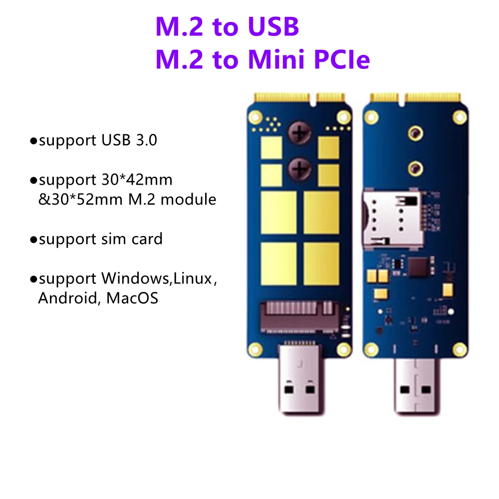 

M.2 to USB Mini PCIe adapter USB3.0 M.2 module switch