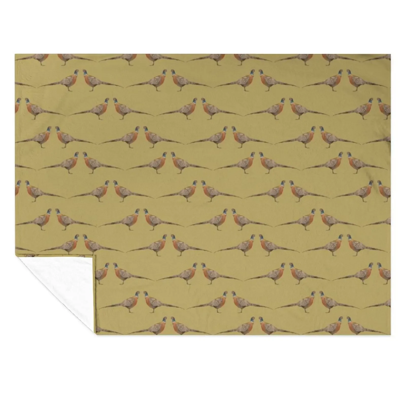 

Pheasant Pattern, Mustard Throw Blanket Decorative Sofa For Decorative Sofa warm winter Flannel Fabric Blankets