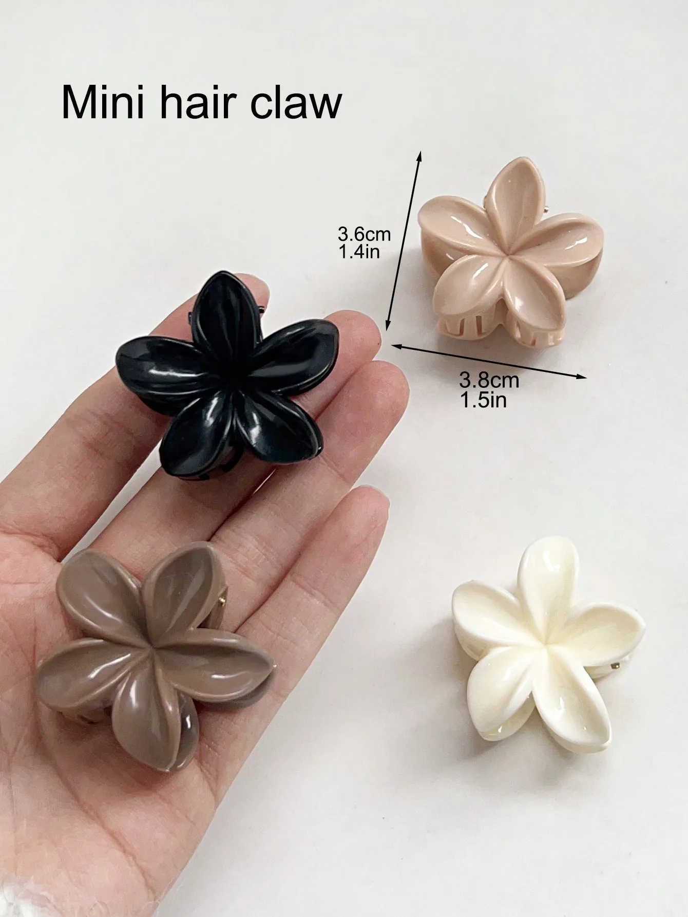 4 Stück mehrfarbige Blumen-Haarklammern für Frauen und Mädchen, rutschfest, niedlich, modisch, Haarschmuck, kleine Haarnadel, Krabben-Haarspange-Stil – Detail 11