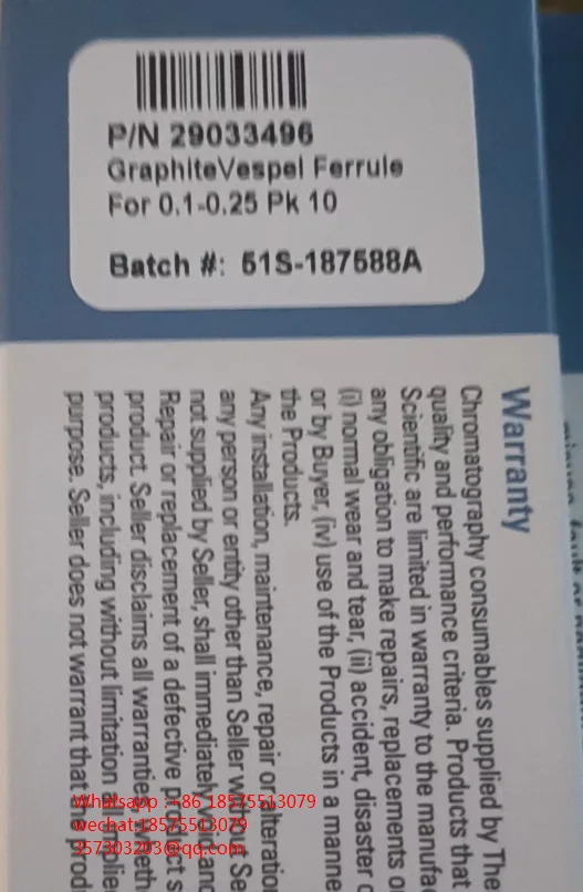 

Зажим Vespel для 29033496-0,1 колонны Thermo 0,25, оригинальный 10/pk 1 шт.