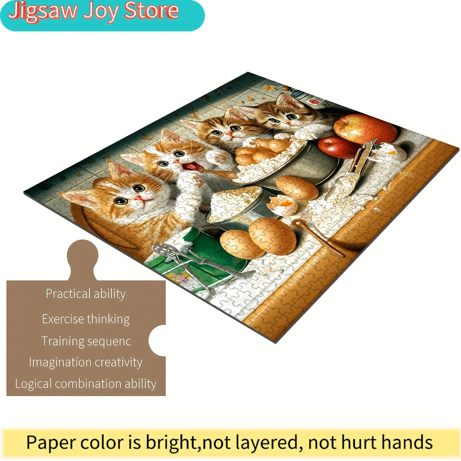 

Kittens Kitchen Fun Exploration Puzzle, Large Jigsaw Toy for, Ideal Gift for Cat Lovers, Brain-Teasing Challenge, Family Inte