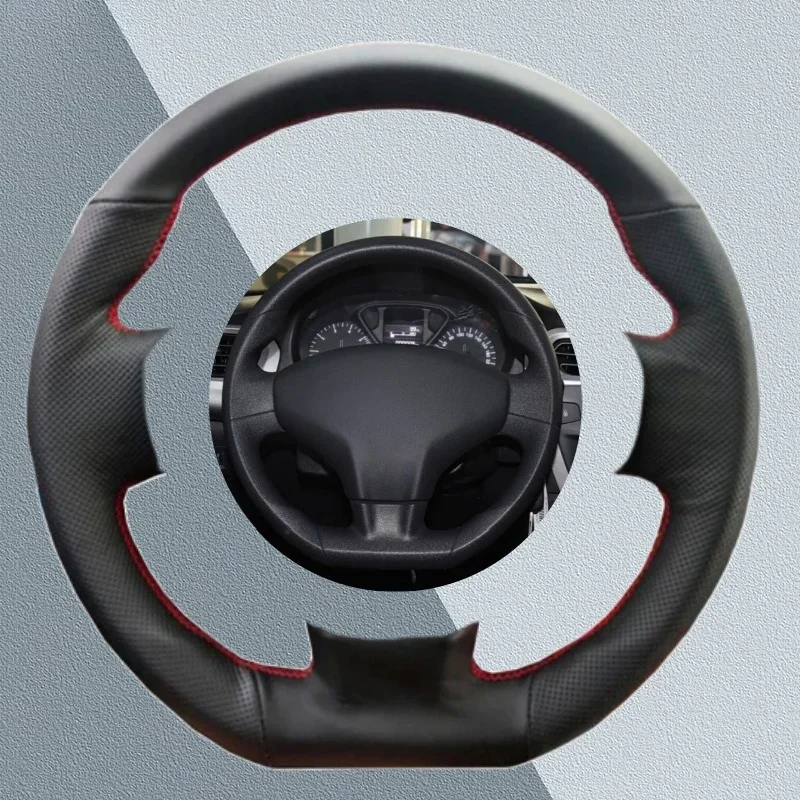 

Custom Car Steering Wheel Cover For Citroen Elysee C-Elysee 2014 Anti Slip And Soft Artificial Leather Car Interior Accessories