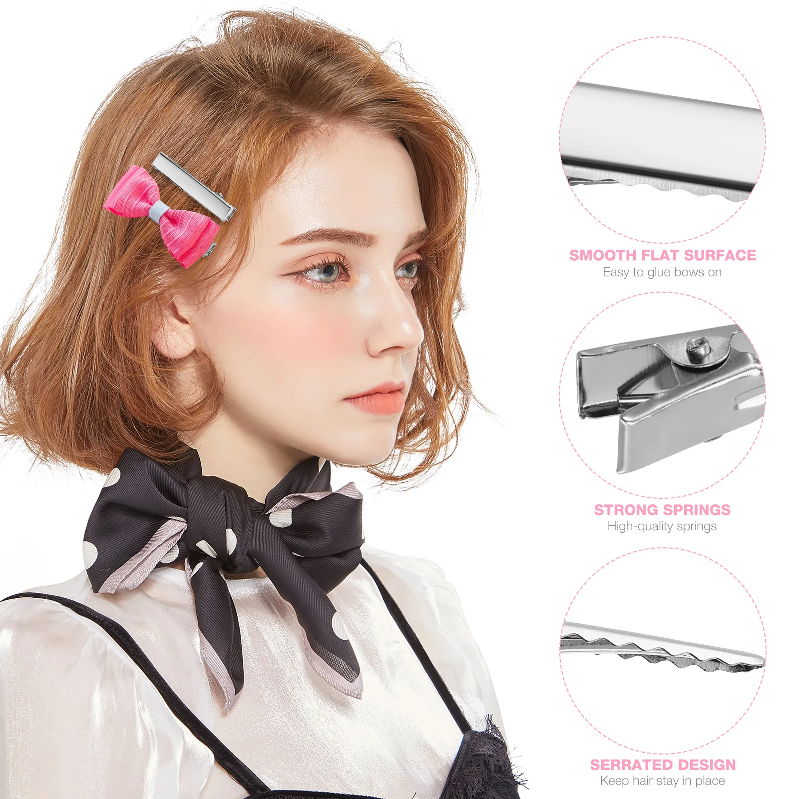 4cm Flat Metal Single Prong Alligator Hair Clips Duckbills Barrette Bow DIY Alligator Clips Hairstyling Tools Hairpins