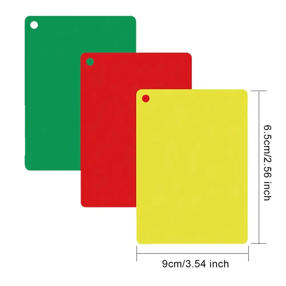 3 Pcs Soccer Referee Penalty Cards Set Green Red Yellow Cards Football Warning Ejection Delay Cards Referee Accessories