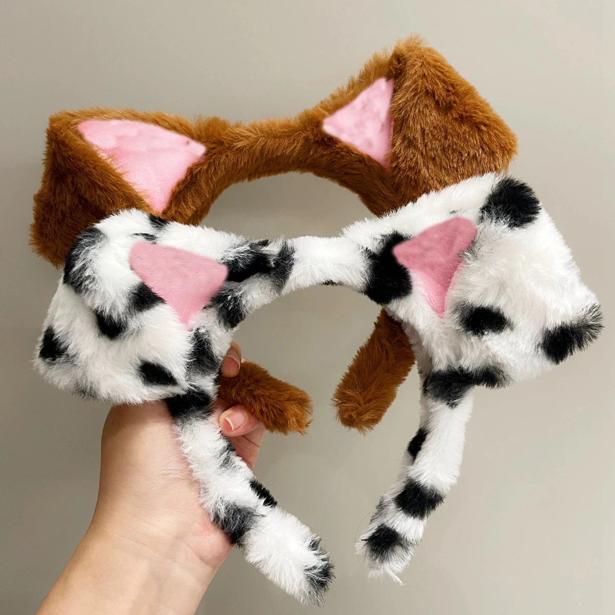 Fascia per capelli con orecchie di cane carino peluche autunno inverno soffici cerchi per capelli caldi copricapo accessori per capelli per donne ragazze trucco fascia per capelli