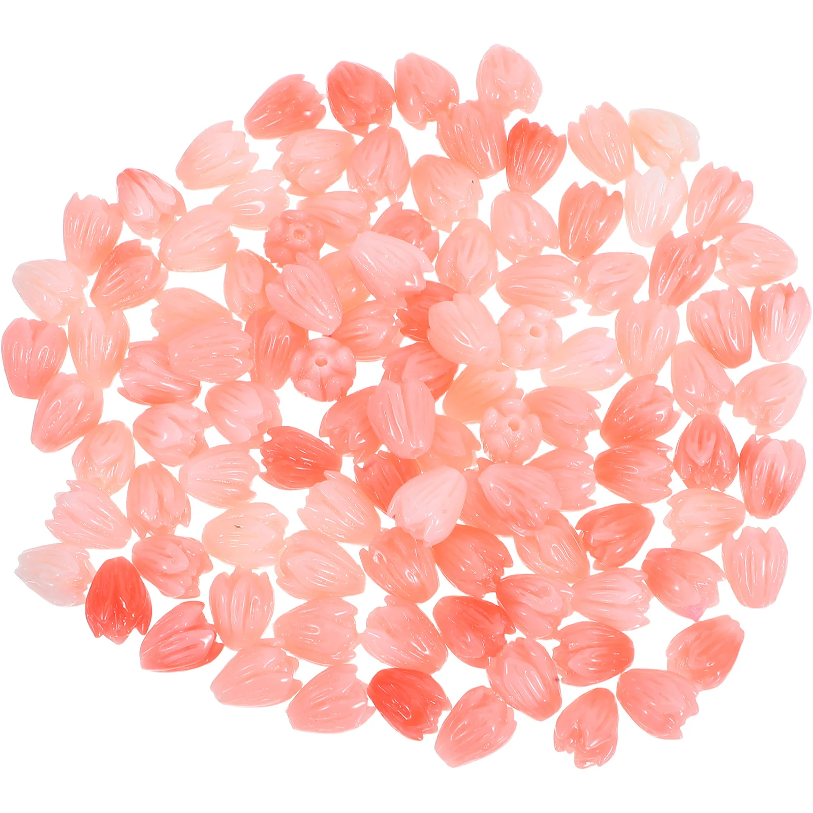 

100Pcs Coral Beads 3D Carved DIY Loose Beads for Necklace Bracelet Jewelry Making Craft Supplies