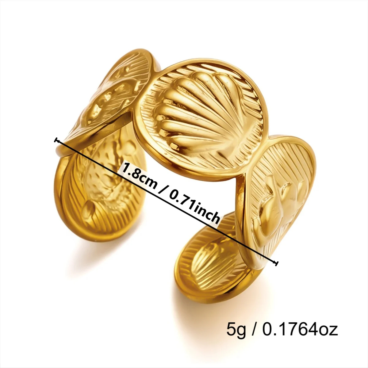 Vintage Edelstahl-Ringe mit Sonnenblumen- und Blattmuster für Damen und Herren, Punk-Mode, geometrischer Spiral-Oval-Fingerring, Schmuck – Detail 39
