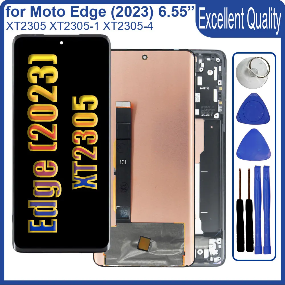 모토로라 모토 엣지 2023 XT2305 용 AMOLED LCD 디스플레이, 모토 엣지 2023 XT2305-1 교체용 터치 스크린 디지타이저