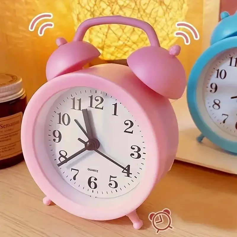 1PC Cartoon alarm clock creative bedroom bedside small alarm clock living room digital plastic clock student shuangling