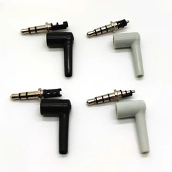 2pcs/lot 90 Degrees 3.5mm Stereo Headset Plug Jack 3 4 Pole 3.5 Gold Plated Black Audio Plugs Jack Adaptor Connector