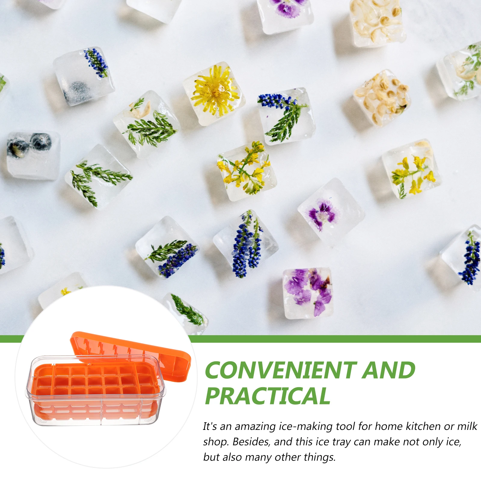 

Silicone Ice Cube Tray Mini Storage Bin for Freezer Container Lid Mold Trays Easy Demould Long Life Waterproof Fruit Ice