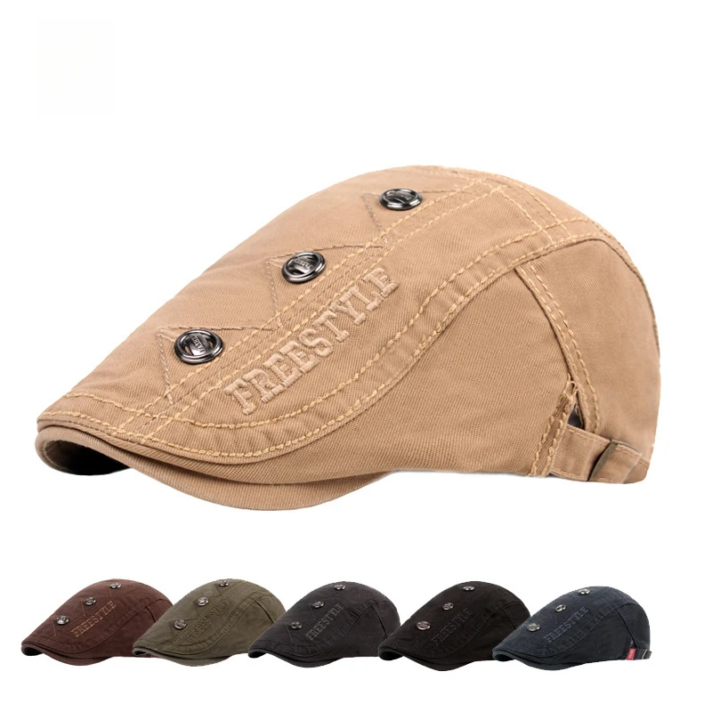Spring New Cotton Forward Hat Unisex Duck Tongue Literary Youth Retro Beret Shading Comfortable and Versatile55-60cm Adjustable