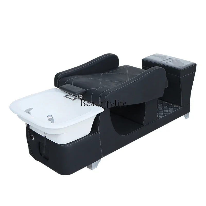 New Barber Shop Thai Style Ceramic Basin Lying Completely Salon Shampoo Bed Chinese Hair Salon Massage Couch