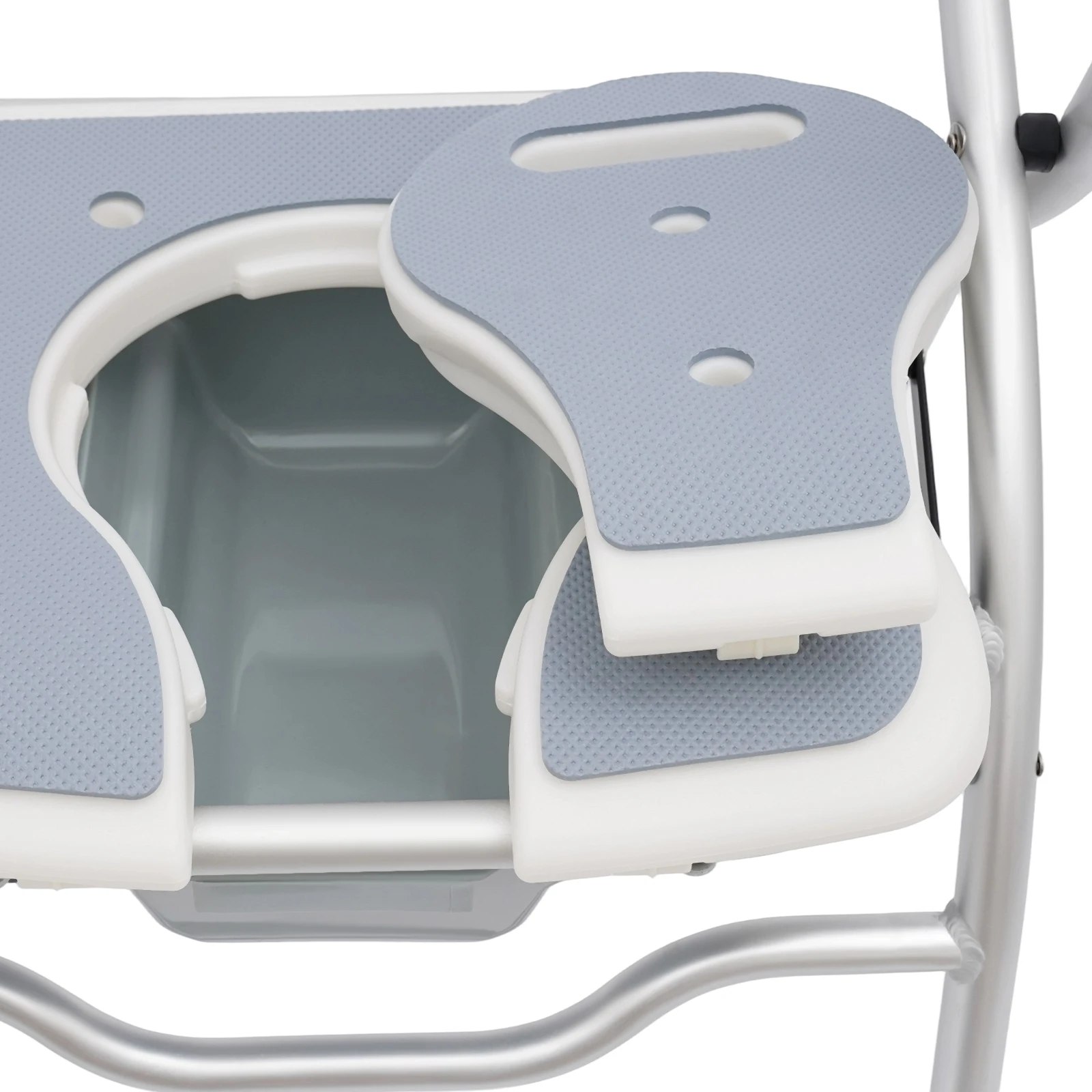 Sedia da doccia regolabile in altezza per anziani, comoda da comodino con braccioli e schienale