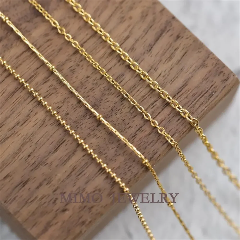 Titanium steel plated round o chain bead chain Bamboo bead chain multi-specification necklace naked chain