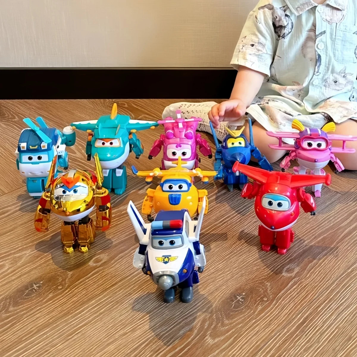 Original Super Wings Toys Anime Figurine Hangar Big Transformation Toys Robot Desktop Models Christmas Gifts Hot Selling