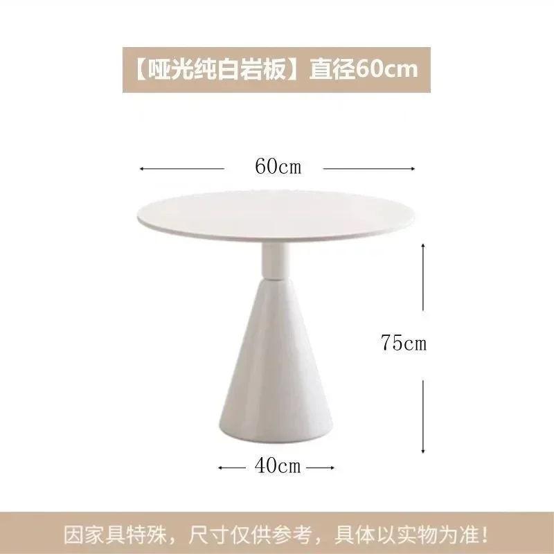 DSA French round dining table light luxury reception table balcony table small apartment household slab combination dining