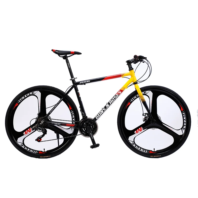 

2024 New Bike Tire Fashion Road Bike 700c 21 Speed Three Blade Wheel Straight Handle Full Professional Road Bike