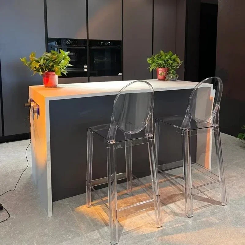 

'wholesale Furniture Modern Stackable Plastic High Barstool Transparent Clear Acrylic Bar Stools chairs for kitchen sale