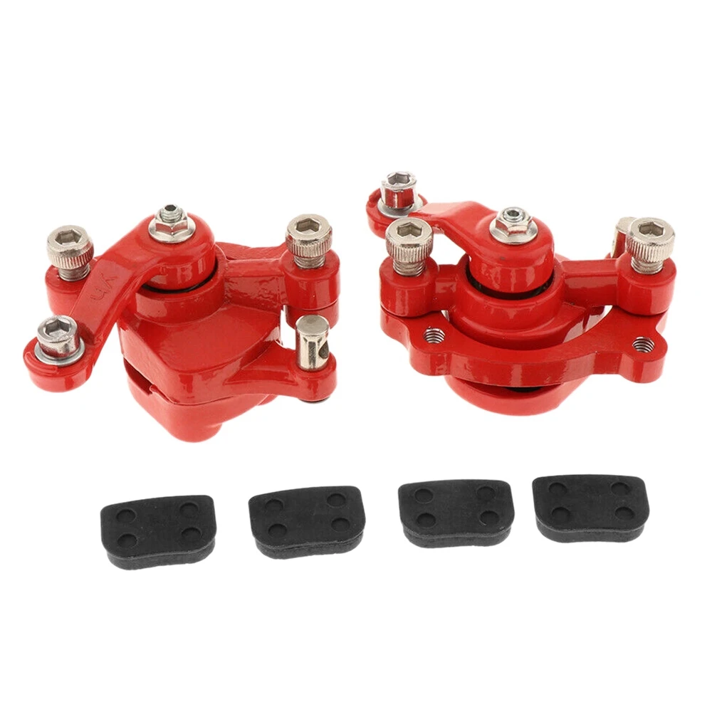 Motorcycle Brake Pump with Brake Pads Disc Brake Pads for 49CC 2-Stroke Mini Off-Road Vehicles Electric Scooters Red