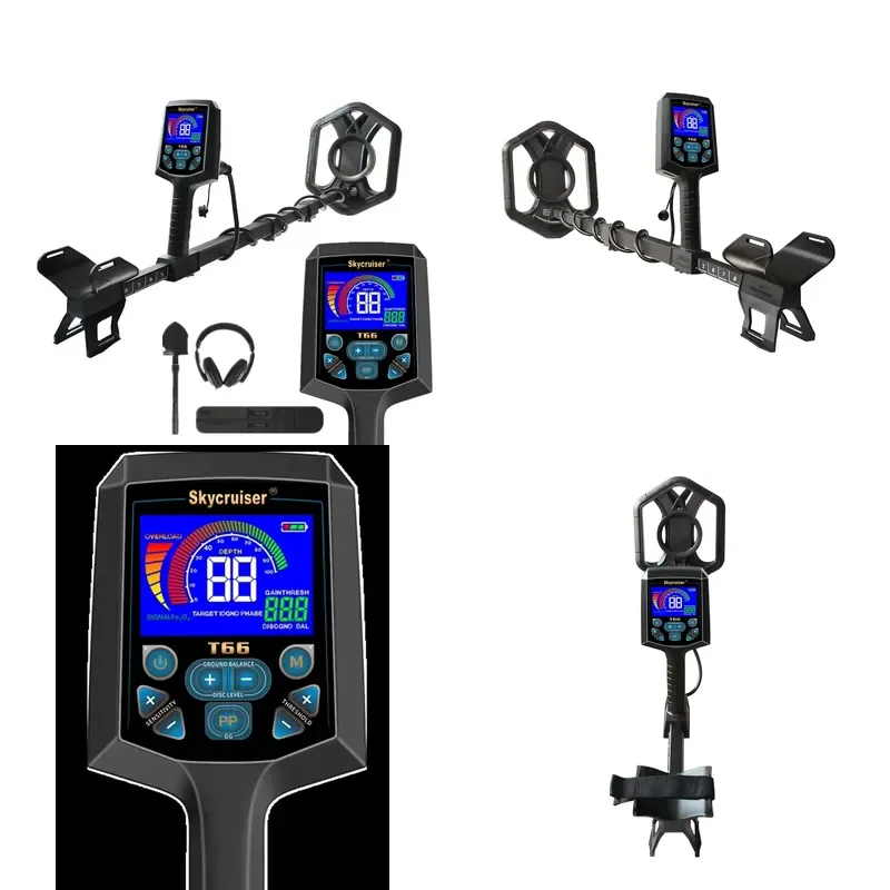 for Remote Gold Detector 3 Meters Depth T66 Color Display Professional Underground Metal Detector