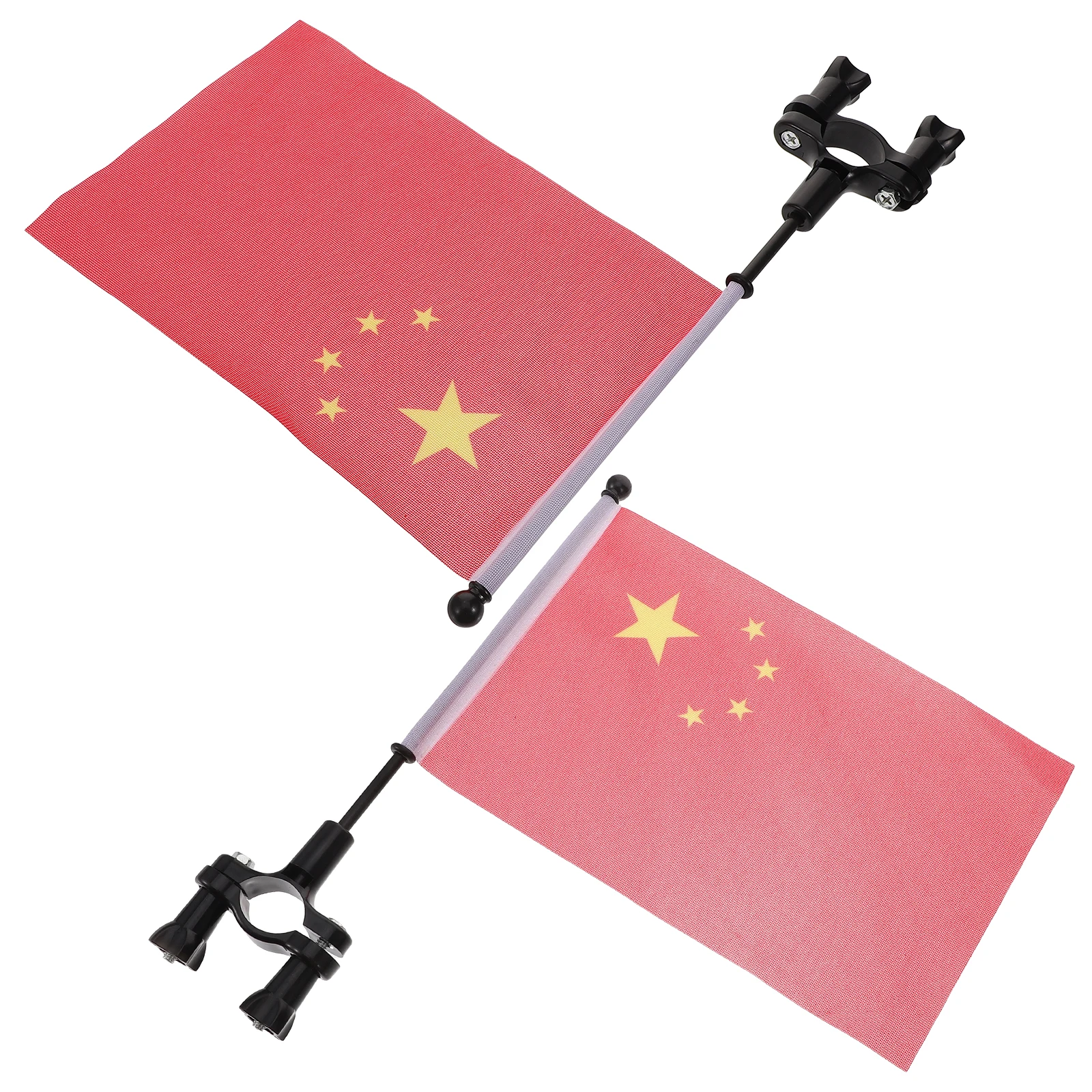 2Pcs Bright Color Bike Flag With Pole Durable Bicycle Handlebar Flag Stable Practical For Pet Watering Tool