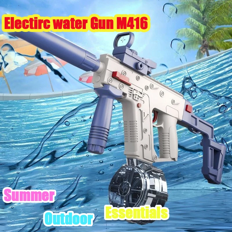 Summer Hot M416 Water Gun Electric Pistol Shooting Toy W pełni automatyczna letnia zabawka plażowa dla dzieci Chłopcy Dziewczynki Prezent